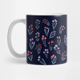 Tiny flowers - Dark blue Mug